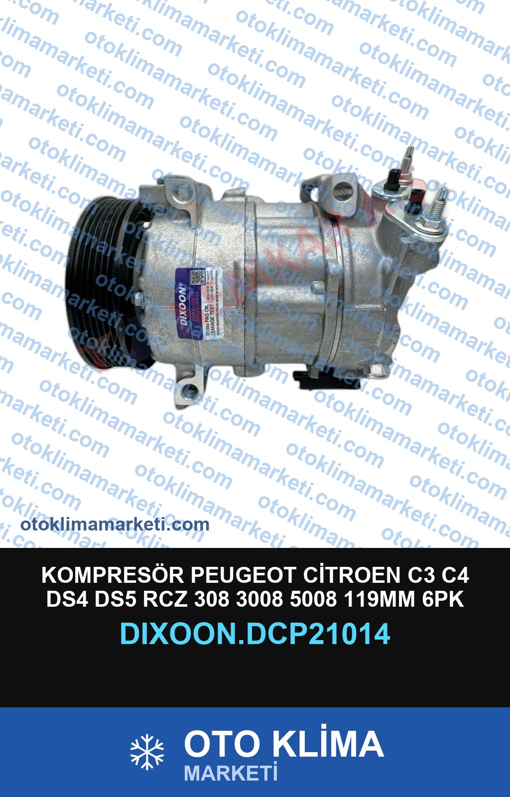 KOMPRESÖR PEUGEOT CİTROEN C3 C4 DS4 DS5 RCZ 308 3008 5008 119MM 6PK
