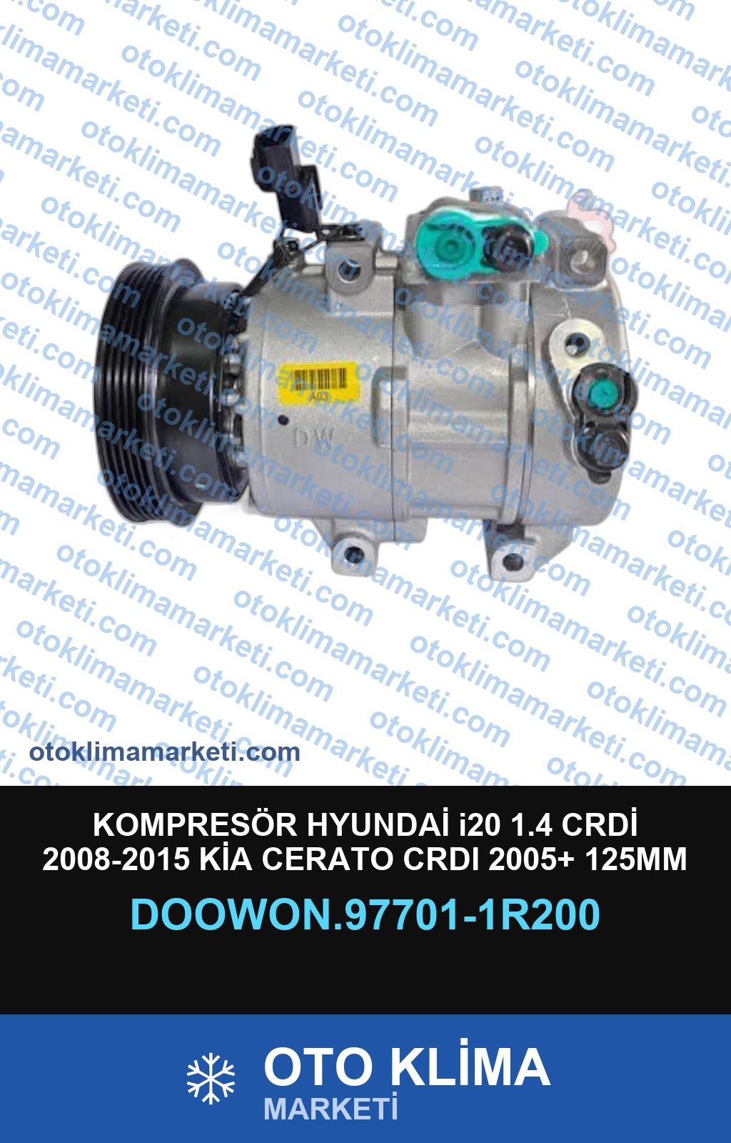 KOMPRESÖR HYUNDAİ i20 1.4 CRDİ 2008-2015 KİA CERATO CRDI 2005+ 125MM 5PK