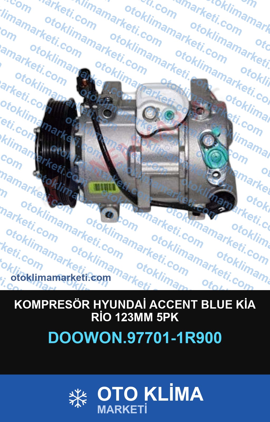 KOMPRESÖR HYUNDAİ ACCENT BLUE KİA RİO 123MM 5PK