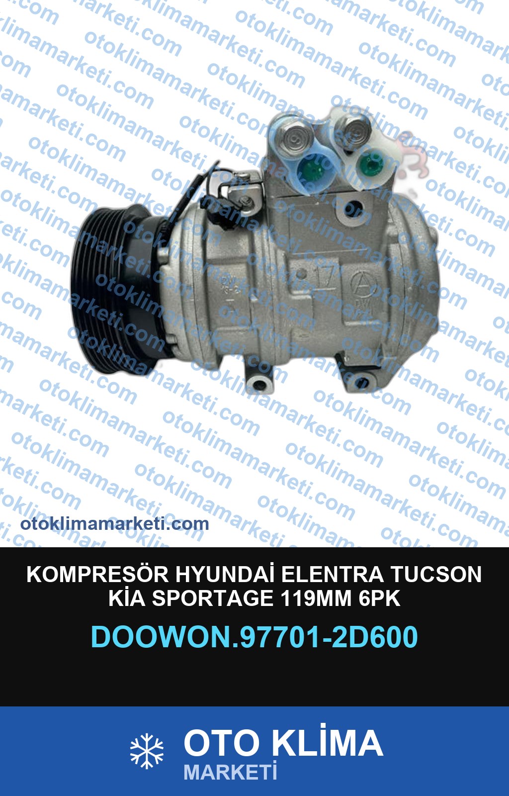 KOMPRESÖR HYUNDAİ ELENTRA TUCSON KİA SPORTAGE 119MM 6PK