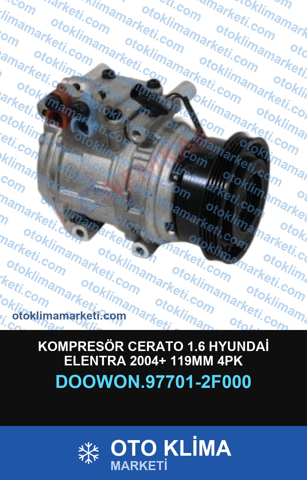 KOMPRESÖR CERATO 1.6 HYUNDAİ ELENTRA 2004+ 119MM 4PK