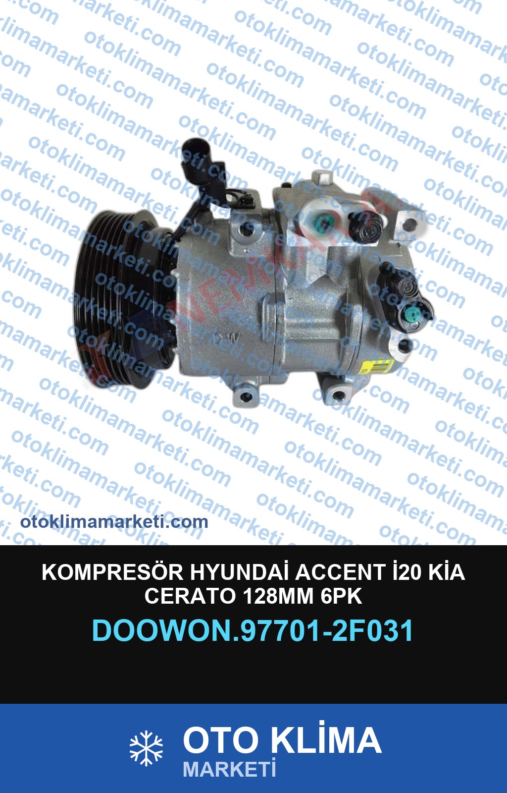 KOMPRESÖR HYUNDAİ ACCENT İ20 KİA CERATO 128MM 6PK
