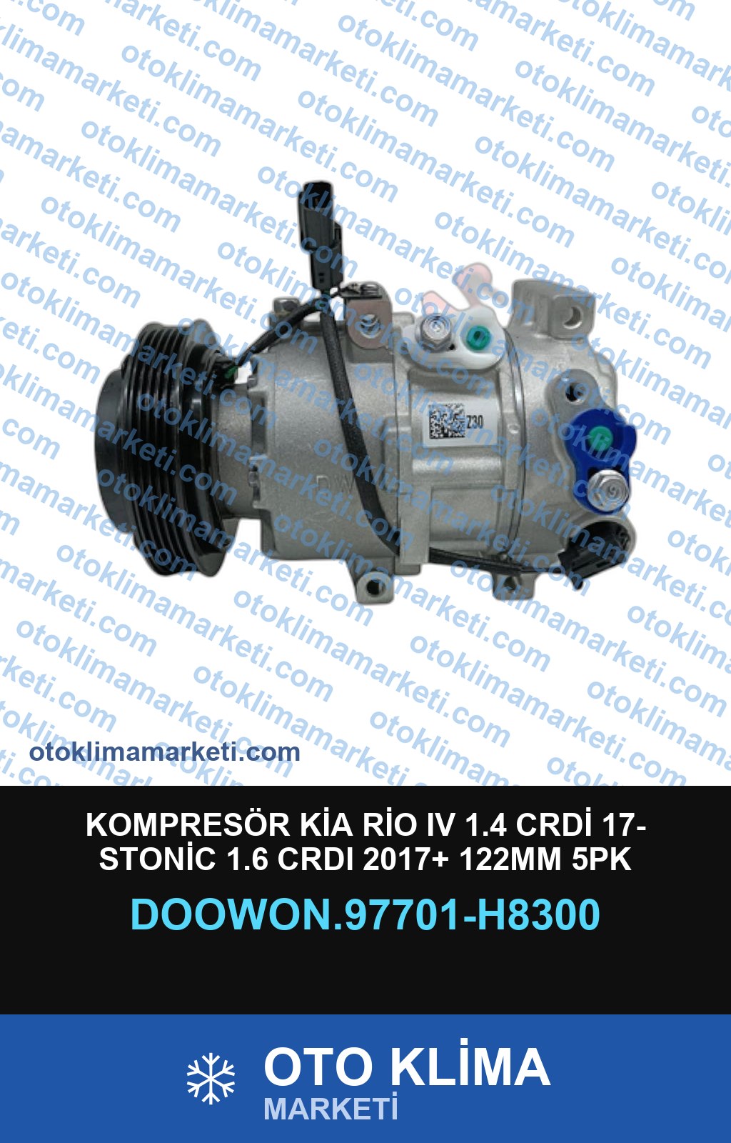 KOMPRESÖR KİA RİO IV 1.4 CRDİ 17- STONİC 1.6 CRDI 2017+ 122MM 5PK