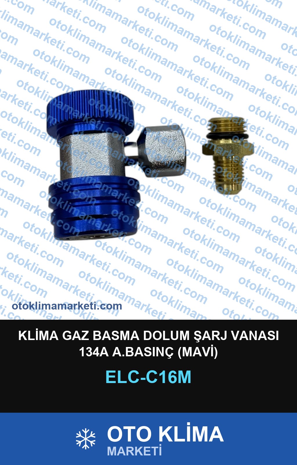 KLİMA GAZ BASMA DOLUM ŞARJ VANASI 134A A.BASINÇ (MAVİ)