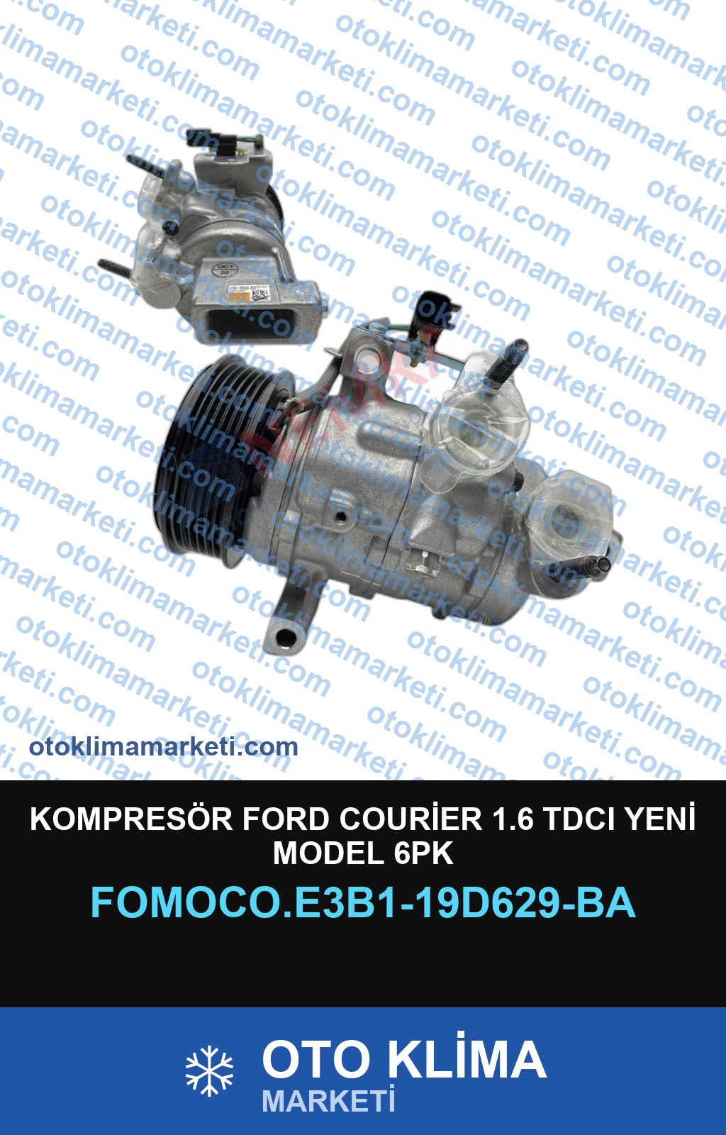 KOMPRESÖR FORD COURİER 1.6 TDCI YENİ MODEL 6PK