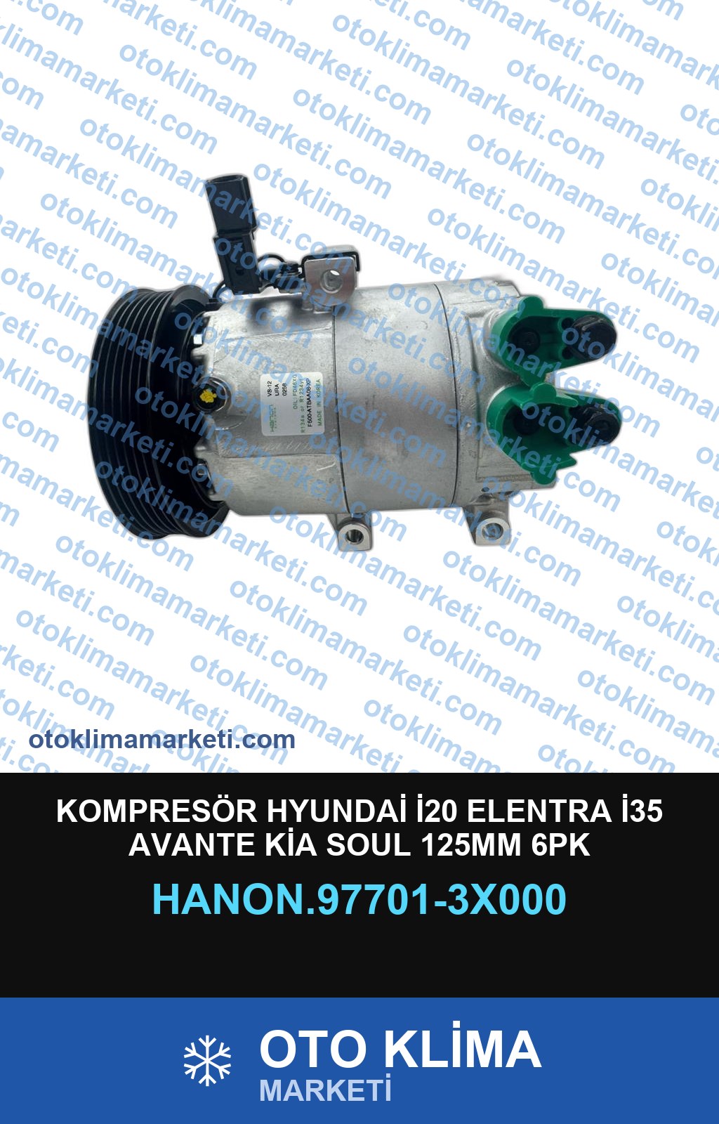 KOMPRESÖR HYUNDAİ İ20 ELENTRA İ35 AVANTE KİA SOUL 125MM 6PK