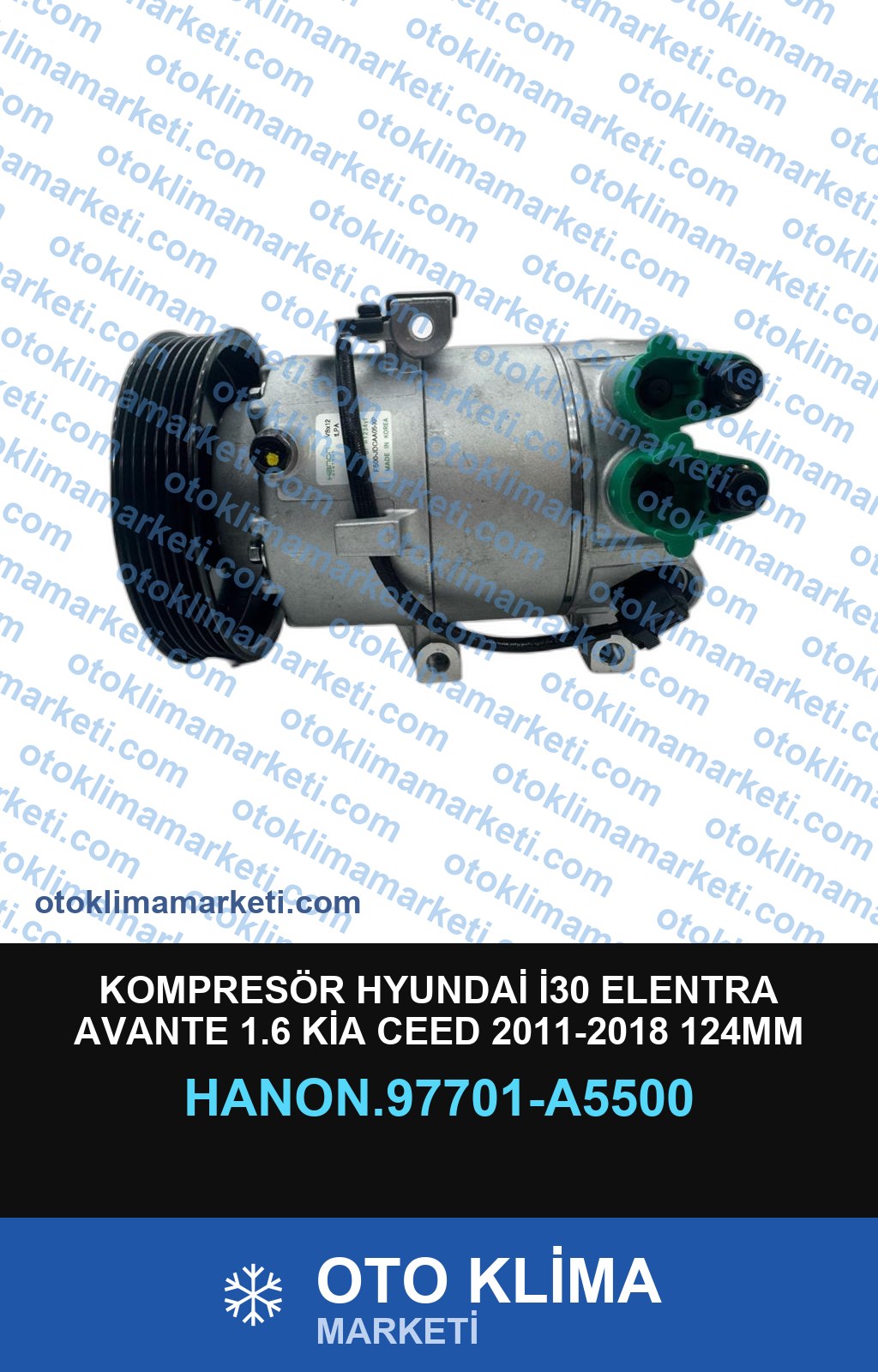 KOMPRESÖR HYUNDAİ İ30 ELENTRA AVANTE 1.6 KİA CEED 2011-2018 124MM 6PK