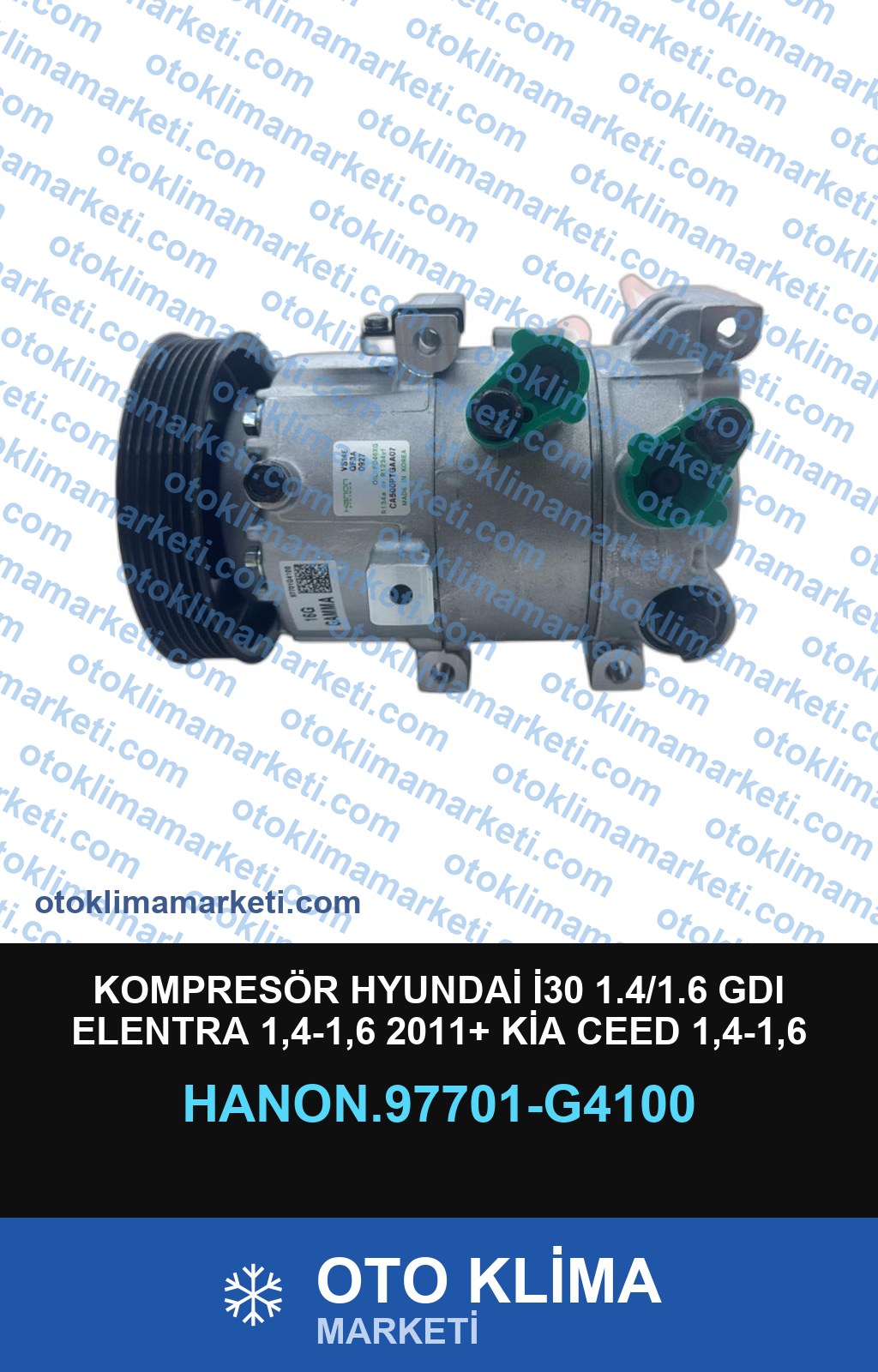 KOMPRESÖR HYUNDAİ İ30 1.4/1.6 GDI ELENTRA 1,4-1,6 2011+ KİA CEED 1,4-1,6 2013+ 140MM 6PK