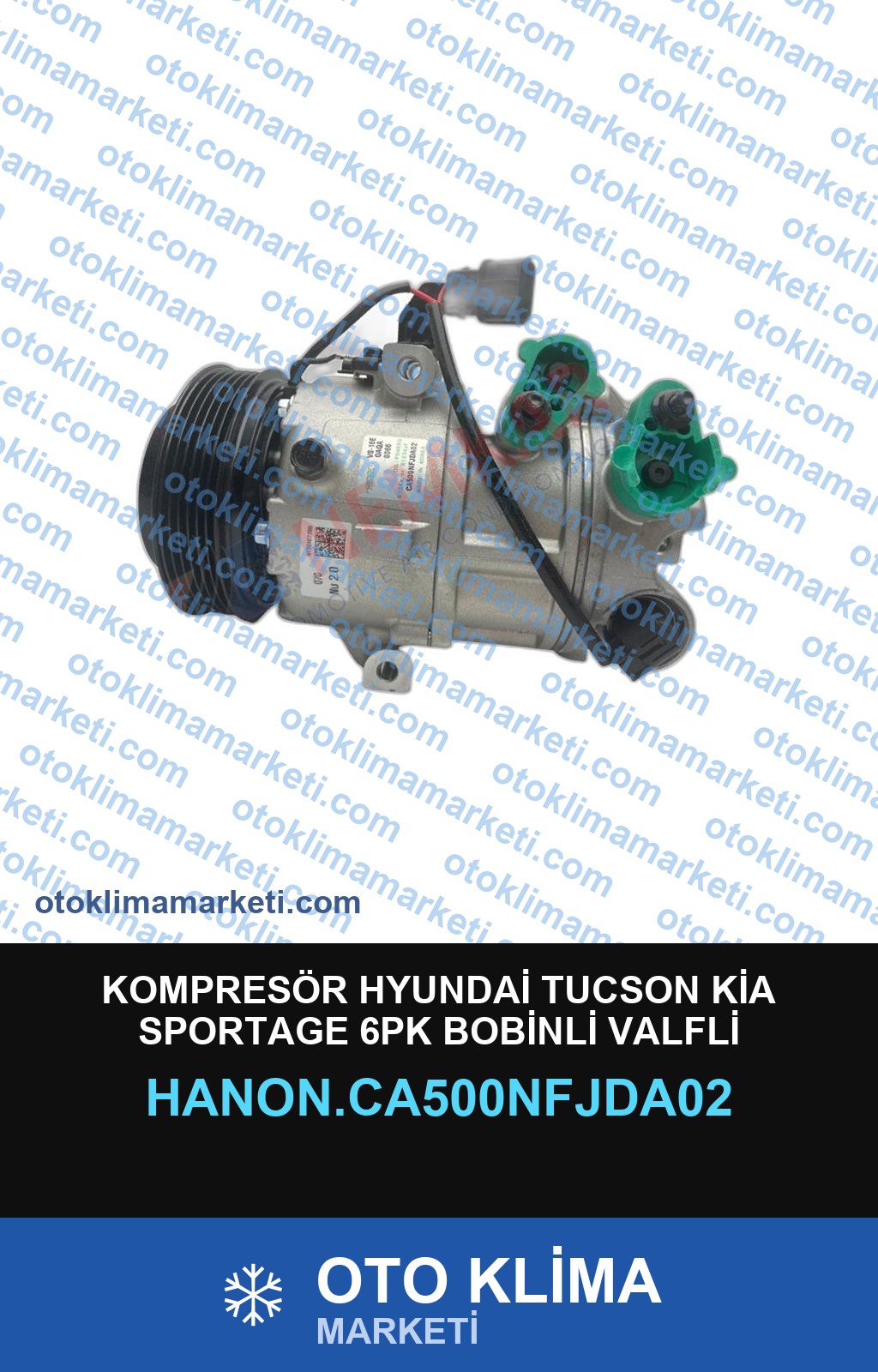 KOMPRESÖR HYUNDAİ TUCSON KİA SPORTAGE 6PK BOBİNLİ VALFLİ