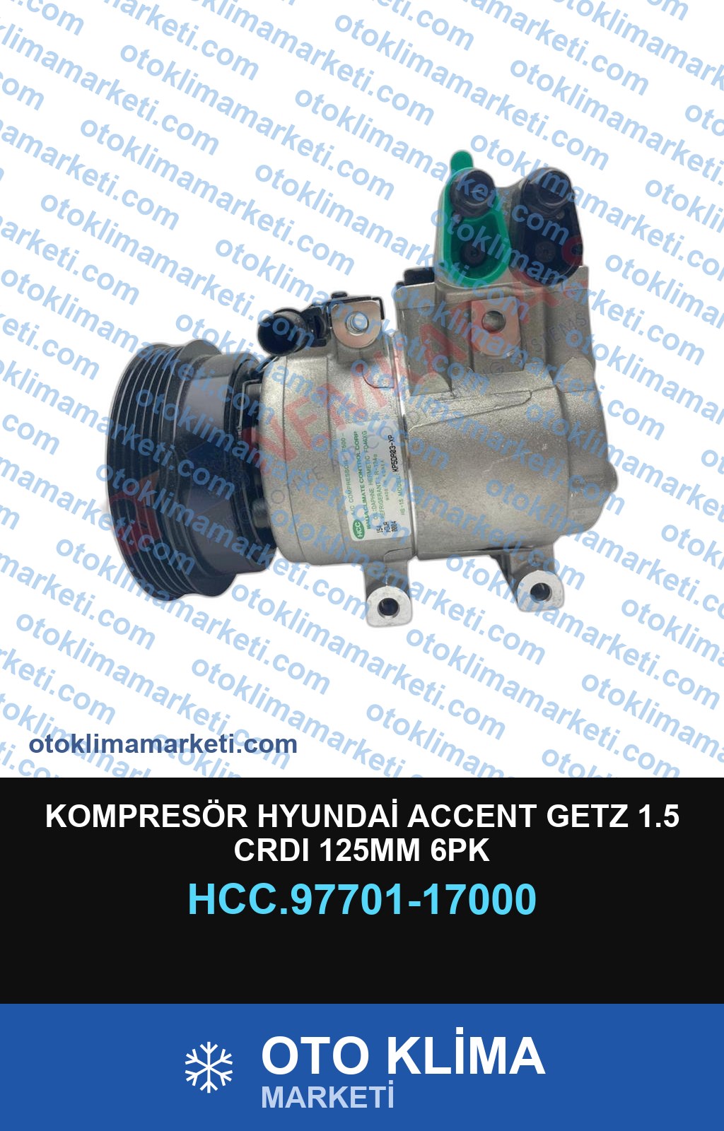 KOMPRESÖR HYUNDAİ ACCENT GETZ 1.5 CRDI 125MM 6PK