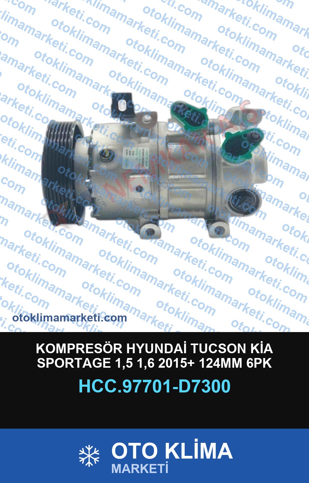 KOMPRESÖR HYUNDAİ TUCSON KİA SPORTAGE 1,5 1,6 2015+ 124MM 6PK