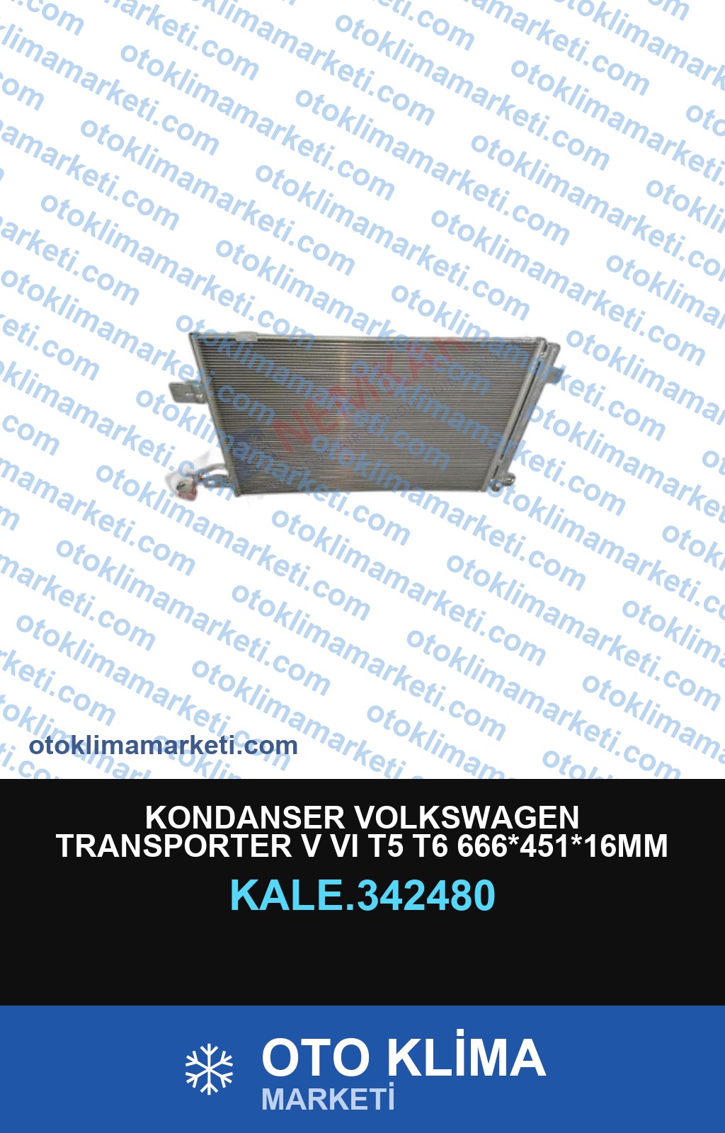 KONDANSER VOLKSWAGEN TRANSPORTER V VI T5 T6 666*451*16MM NİSSENS:940345