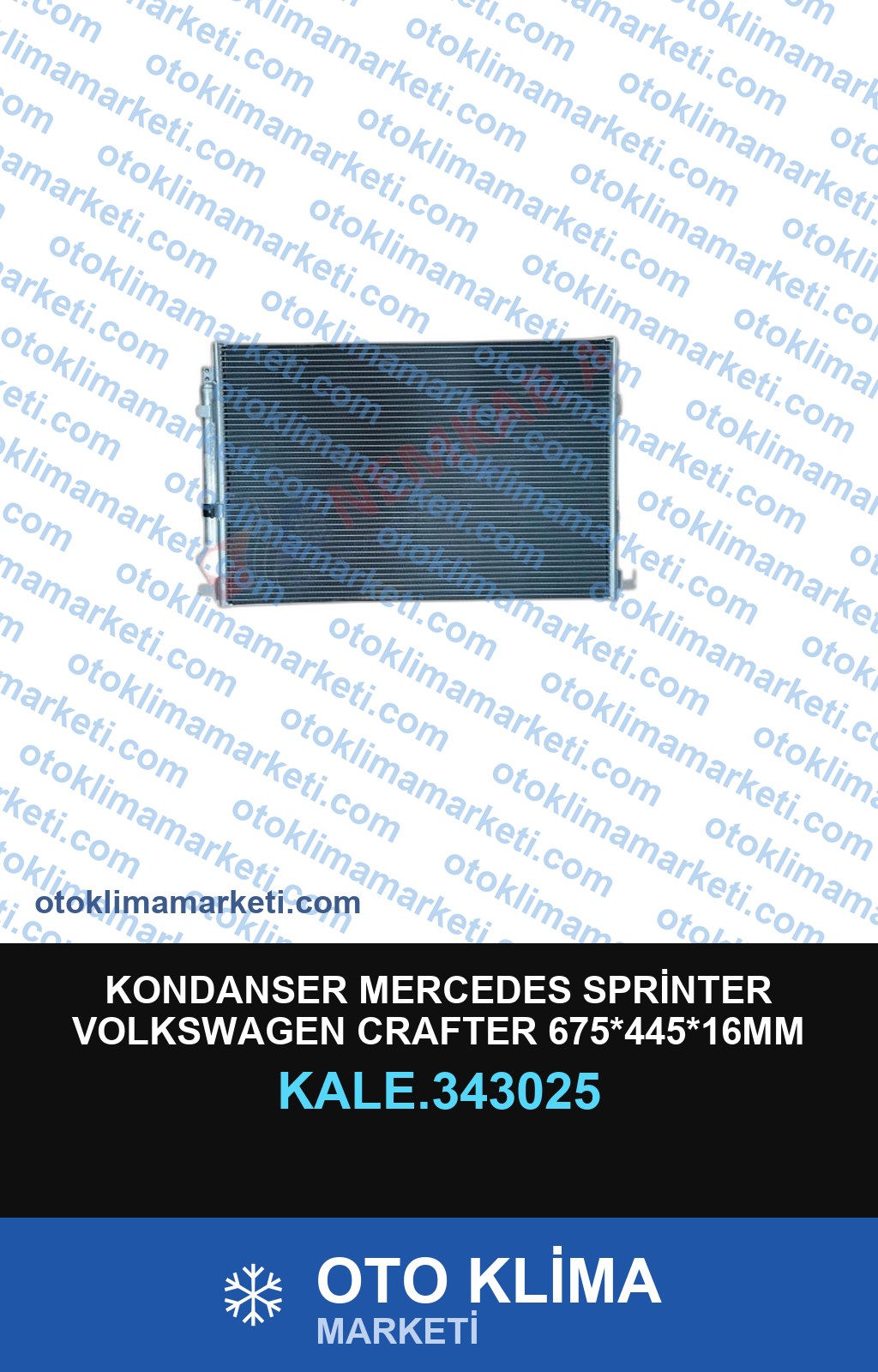 KONDANSER MERCEDES SPRİNTER VOLKSWAGEN CRAFTER 675*445*16MM NİSSENS:94917