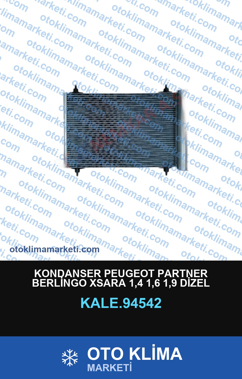KONDANSER PEUGEOT PARTNER BERLİNGO XSARA 1,4 1,6 1,9 DİZEL 380*515*16MM
