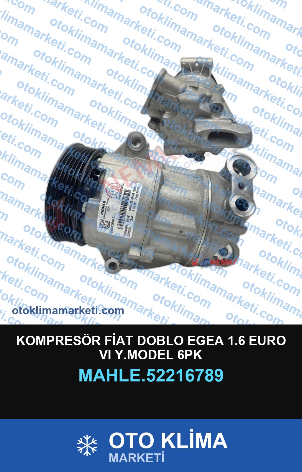 KOMPRESÖR FİAT DOBLO EGEA 1.6 EURO VI Y.MODEL 6PK