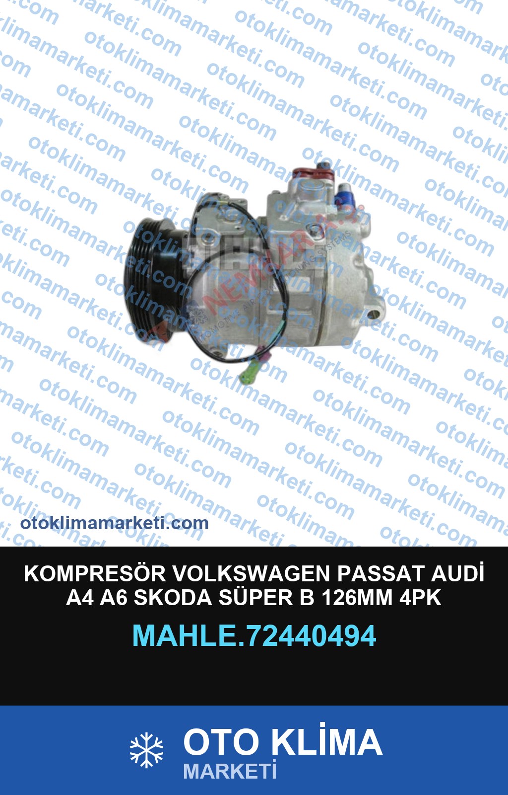 KOMPRESÖR VOLKSWAGEN PASSAT AUDİ A4 A6 SKODA SÜPER B 126MM 4PK