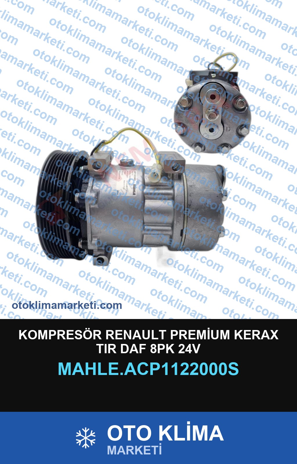 KOMPRESÖR RENAULT PREMİUM KERAX TIR DAF 8PK 24V