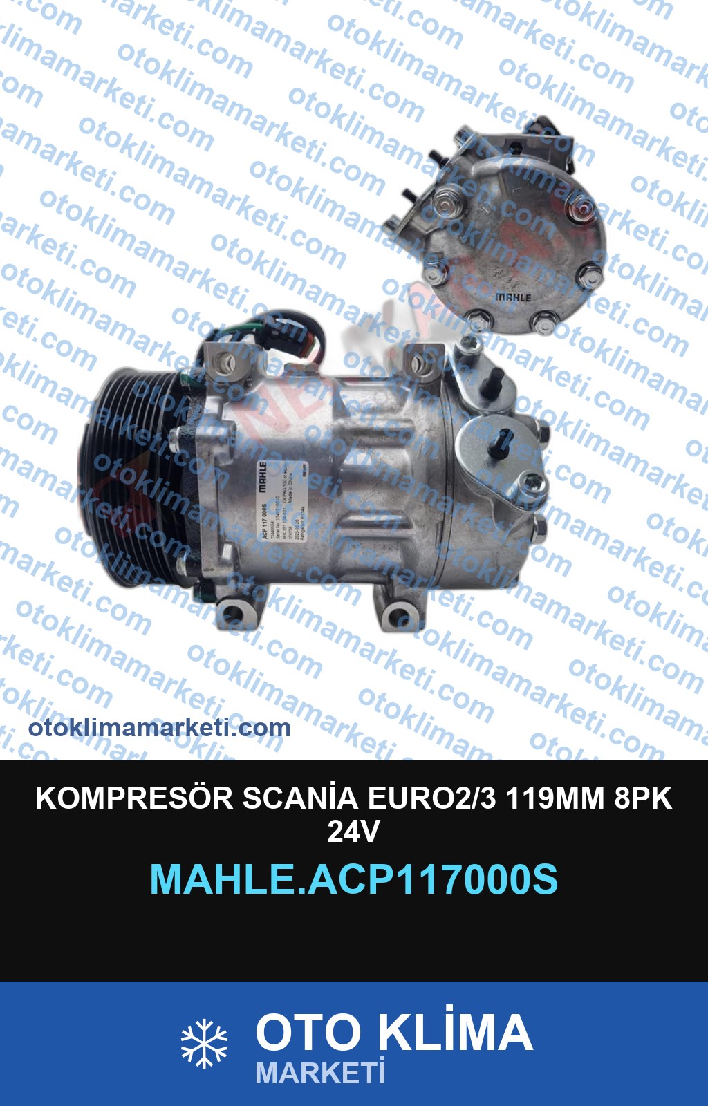 KOMPRESÖR SCANİA EURO2/3 119MM 8PK 24V