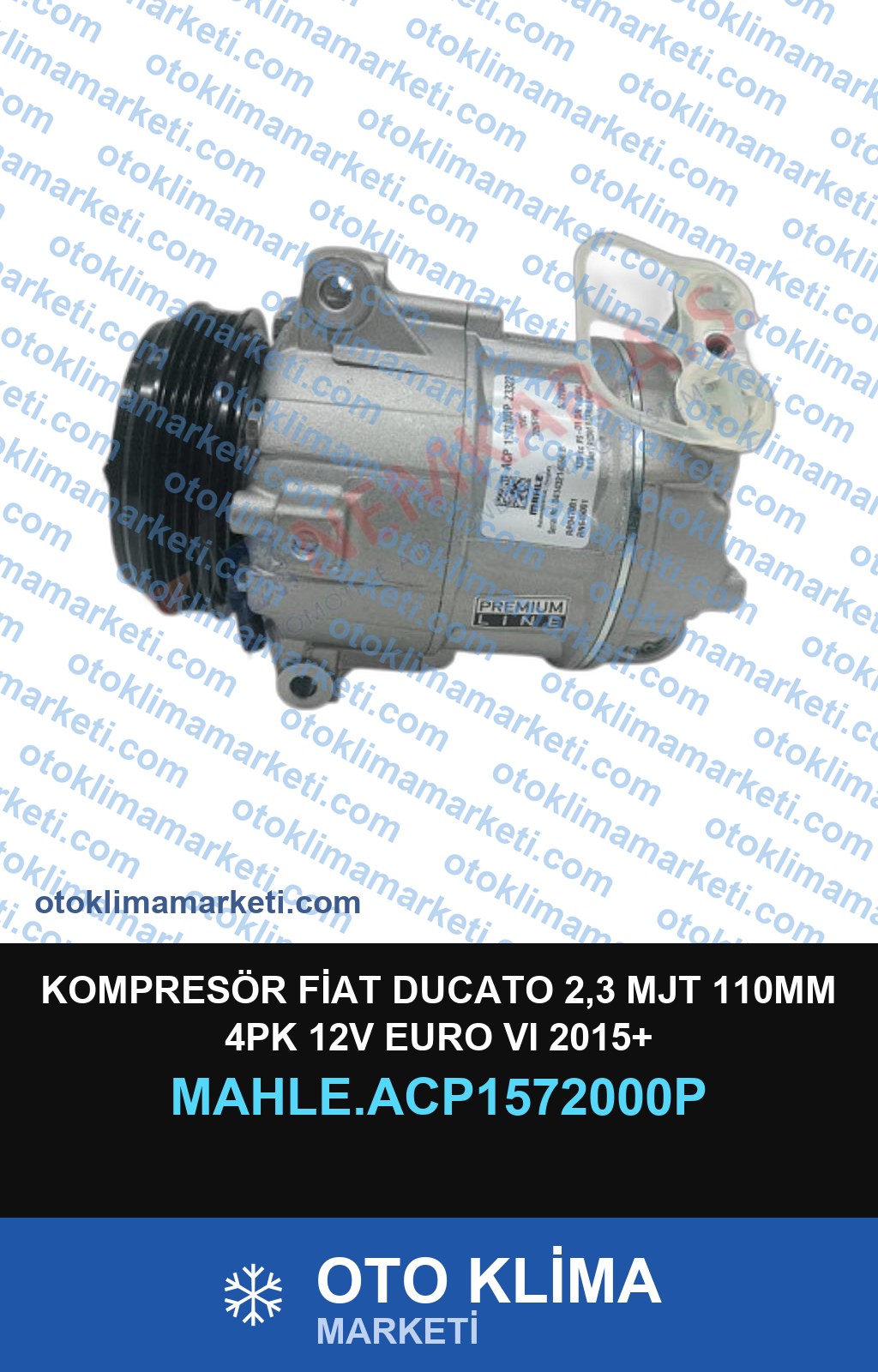 KOMPRESÖR FİAT DUCATO 2,3 MJT 110MM 4PK 12V EURO VI 2015+