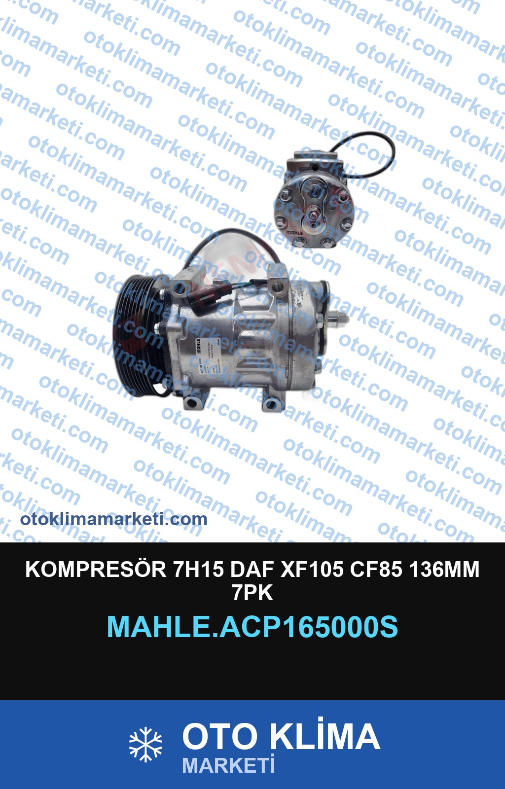 KOMPRESÖR 7H15 DAF XF105 CF85 136MM 7PK