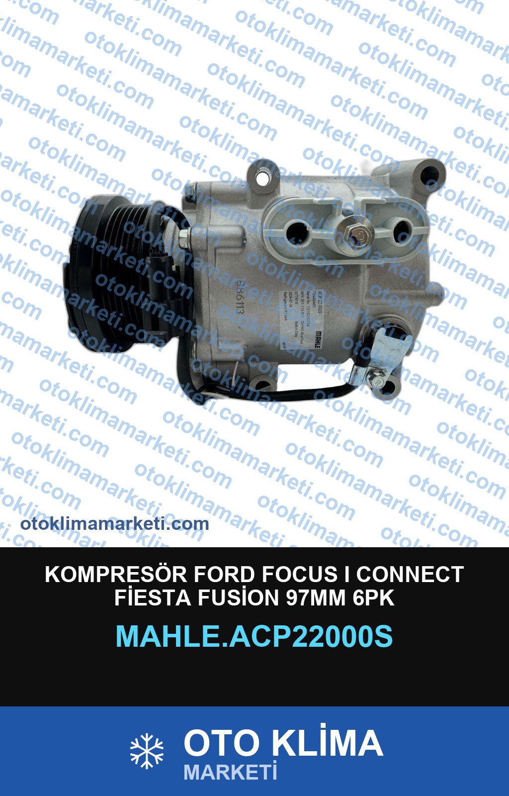 KOMPRESÖR FORD FOCUS I CONNECT FİESTA FUSİON 97MM 6PK