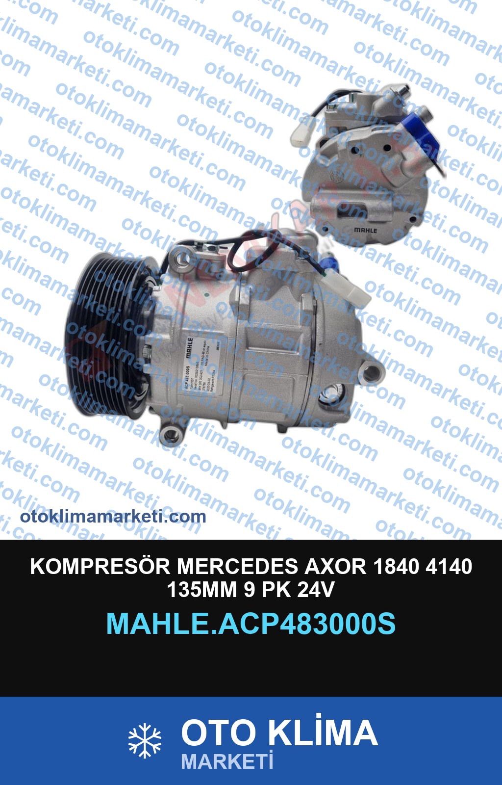 KOMPRESÖR MERCEDES AXOR 1840 4140 135MM 9 PK 24V