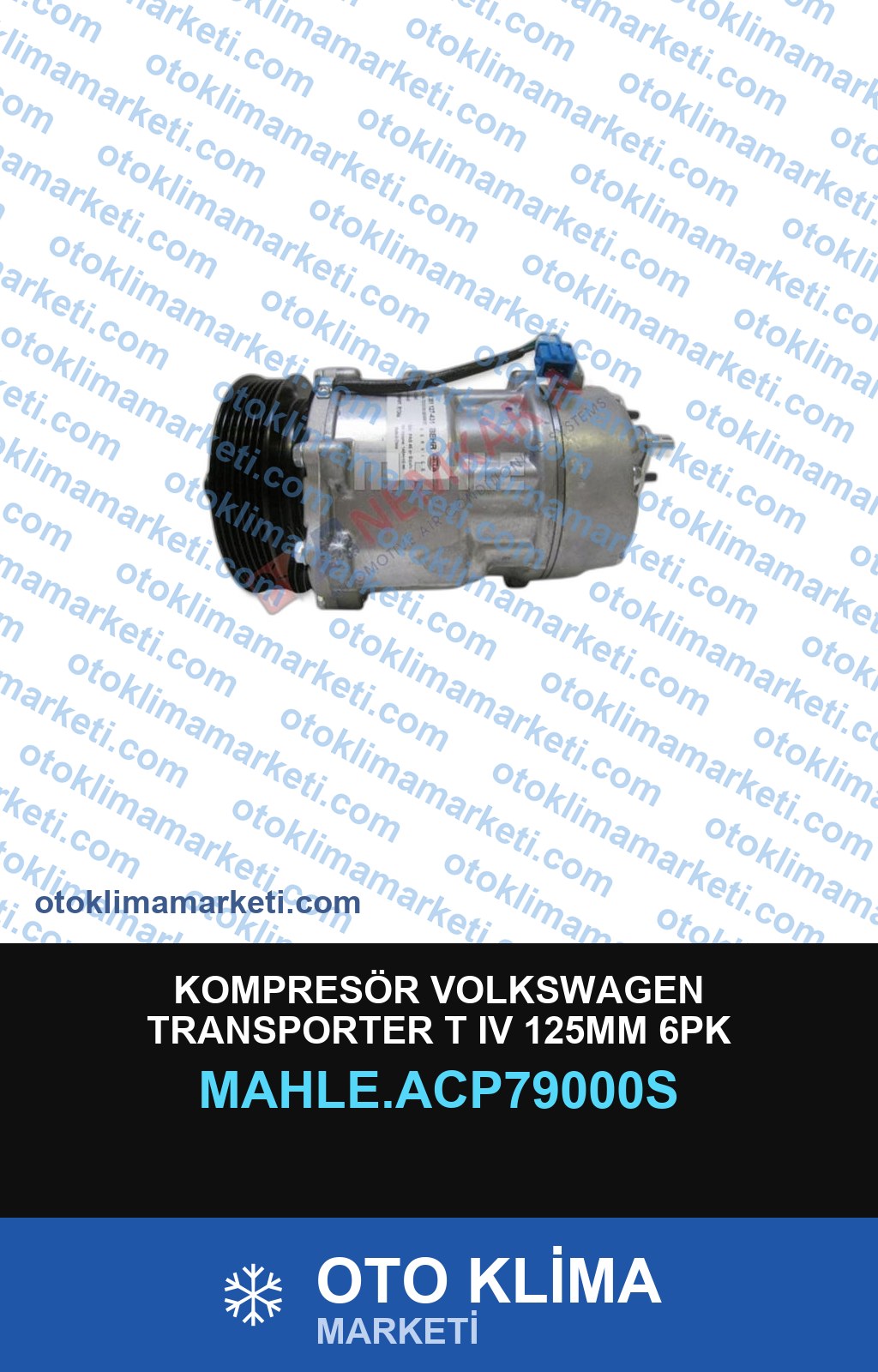 KOMPRESÖR VOLKSWAGEN TRANSPORTER T IV 125MM 6PK