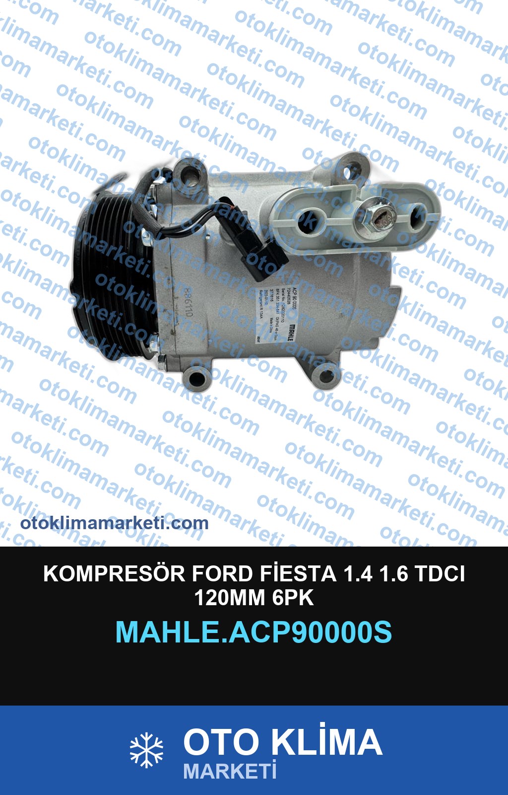 KOMPRESÖR FORD FİESTA 1.4 1.6 TDCI 120MM 6PK