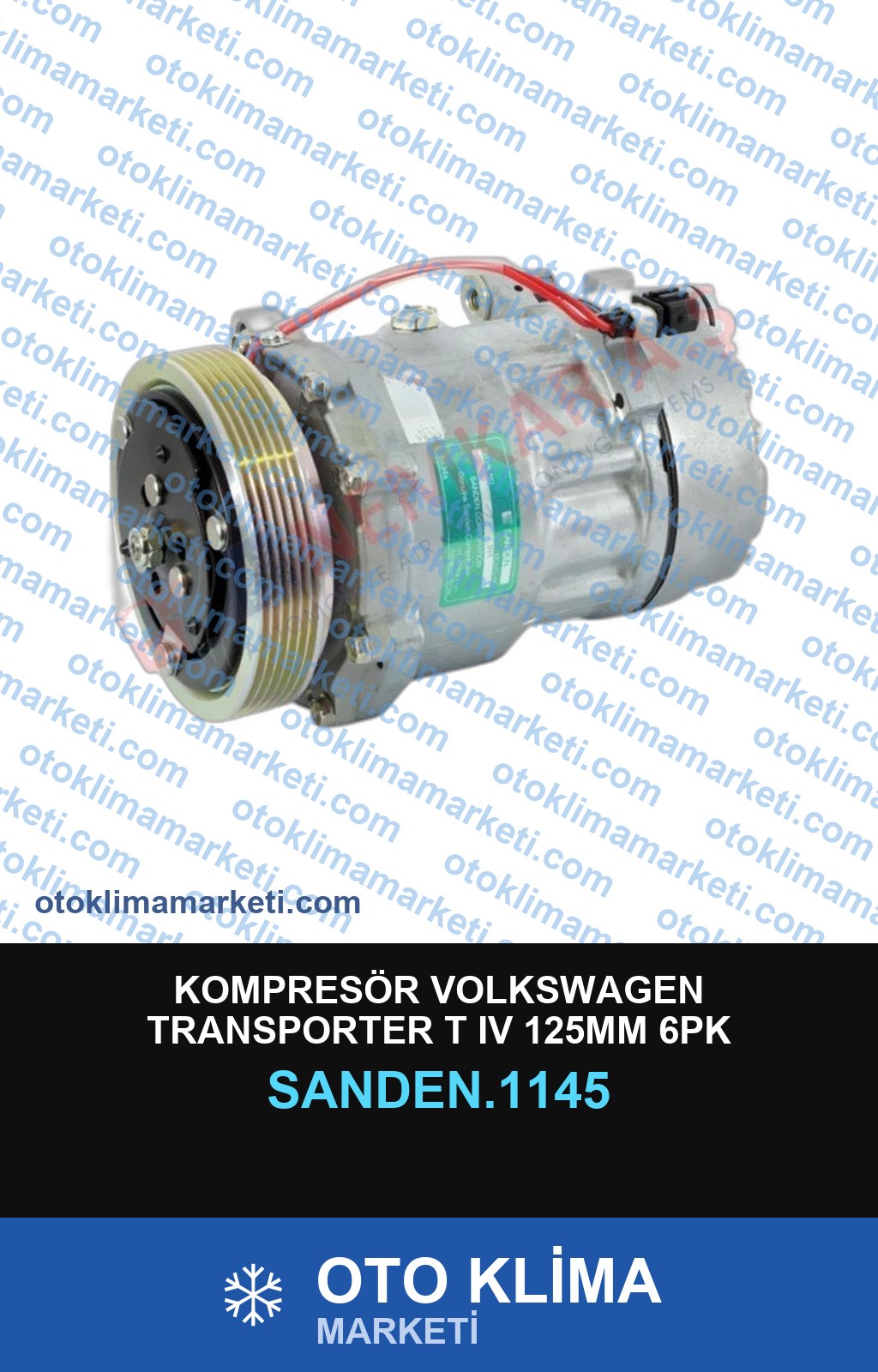 KOMPRESÖR VOLKSWAGEN TRANSPORTER T IV 125MM 6PK