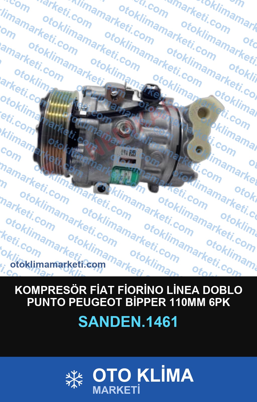 KOMPRESÖR FİAT FİORİNO LİNEA DOBLO PUNTO PEUGEOT BİPPER 110MM 6PK