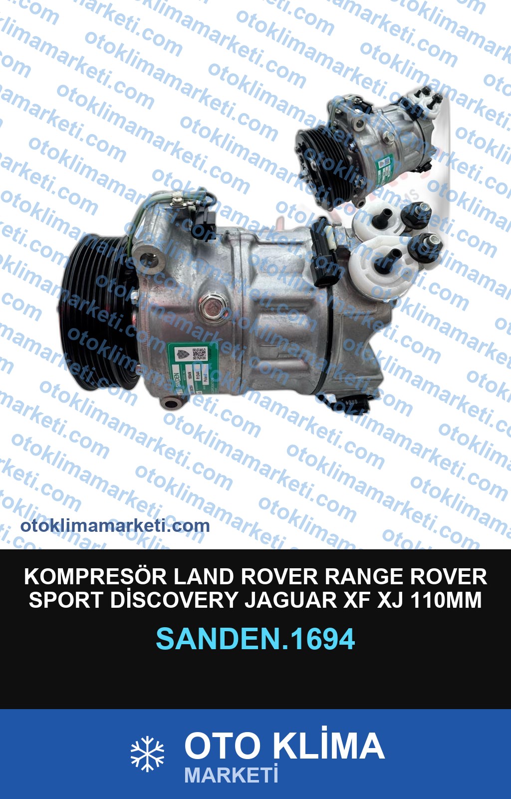 KOMPRESÖR LAND ROVER RANGE ROVER SPORT DİSCOVERY JAGUAR XF XJ 110MM 6PK