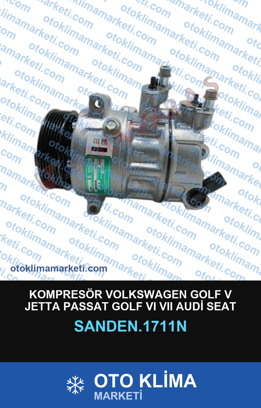 KOMPRESÖR VOLKSWAGEN GOLF V JETTA PASSAT GOLF VI VII AUDİ SEAT SKODA LEON POLO CADDY 110MM 6PK