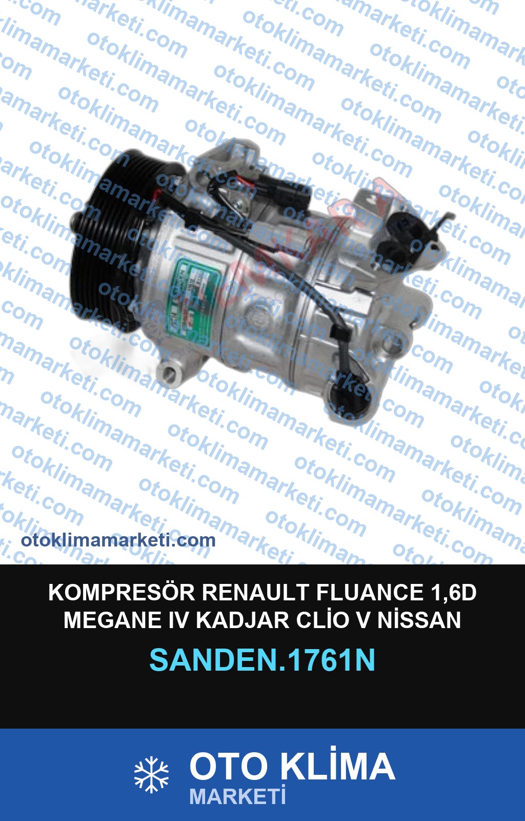 KOMPRESÖR RENAULT FLUANCE 1,6D MEGANE IV KADJAR CLİO V NİSSAN X-TRAİL TALİSMAN 125MM 7PK