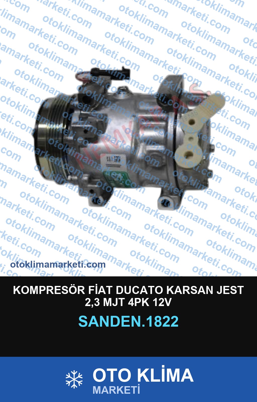KOMPRESÖR FİAT DUCATO KARSAN JEST 2,3 MJT 4PK 12V