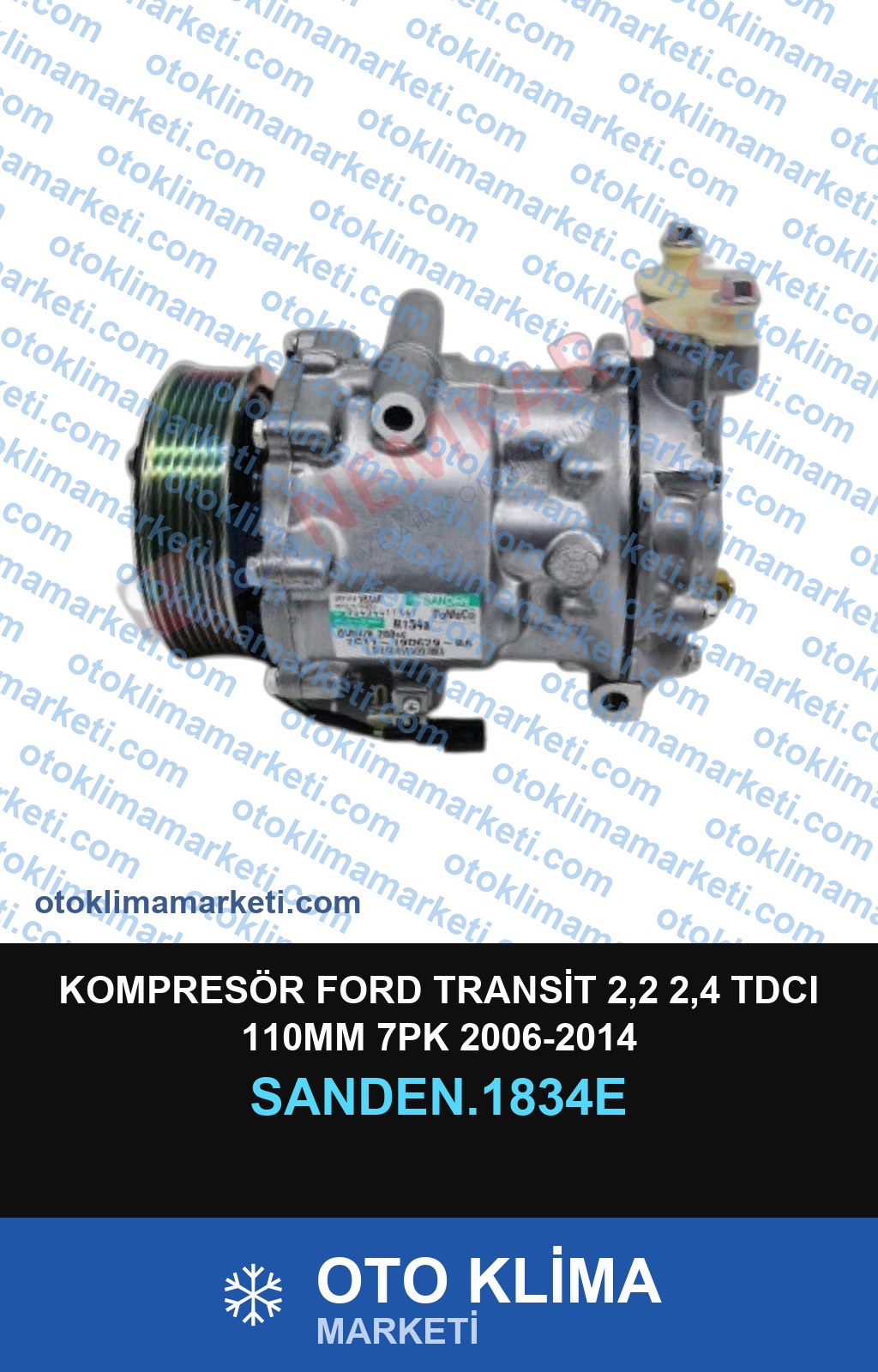 KOMPRESÖR FORD TRANSİT 2,2 2,4 TDCI 110MM 7PK 2006-2014