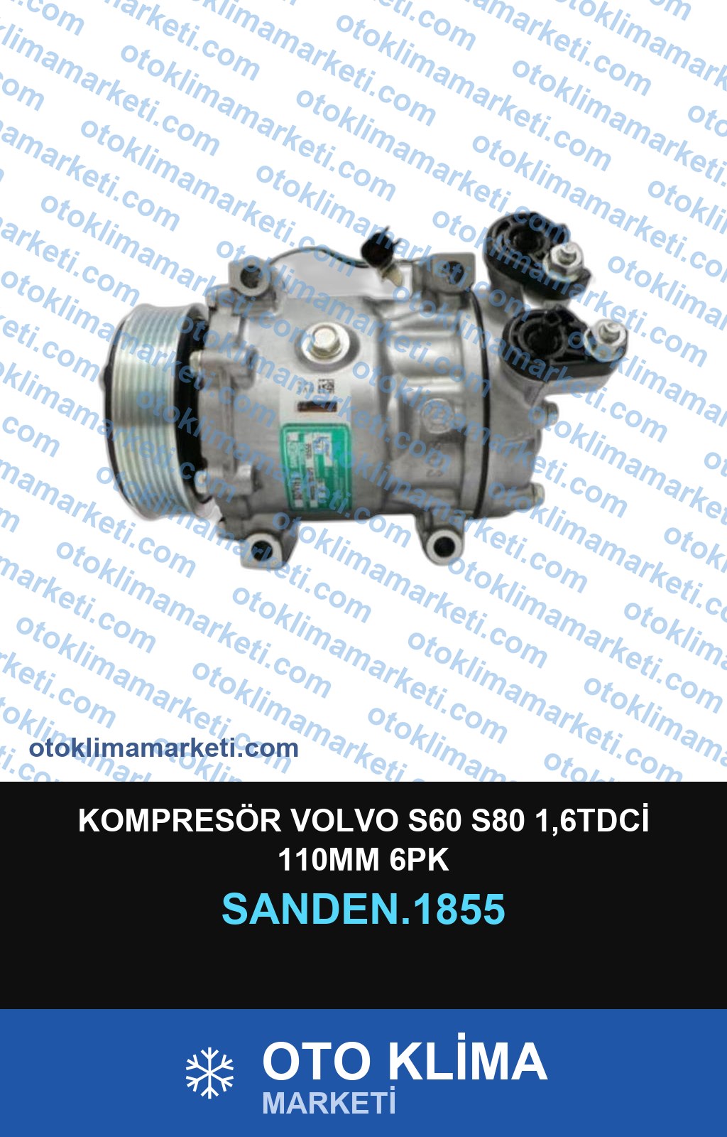 KOMPRESÖR VOLVO S60 S80 1,6TDCİ 110MM 6PK