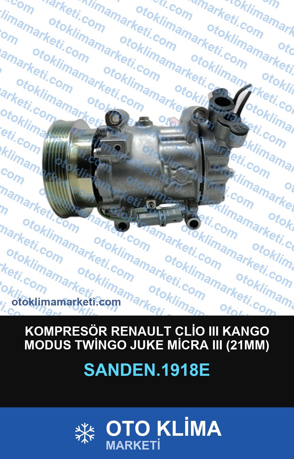 KOMPRESÖR RENAULT CLİO III KANGO MODUS TWİNGO JUKE MİCRA III (21MM) 125MM 6PK