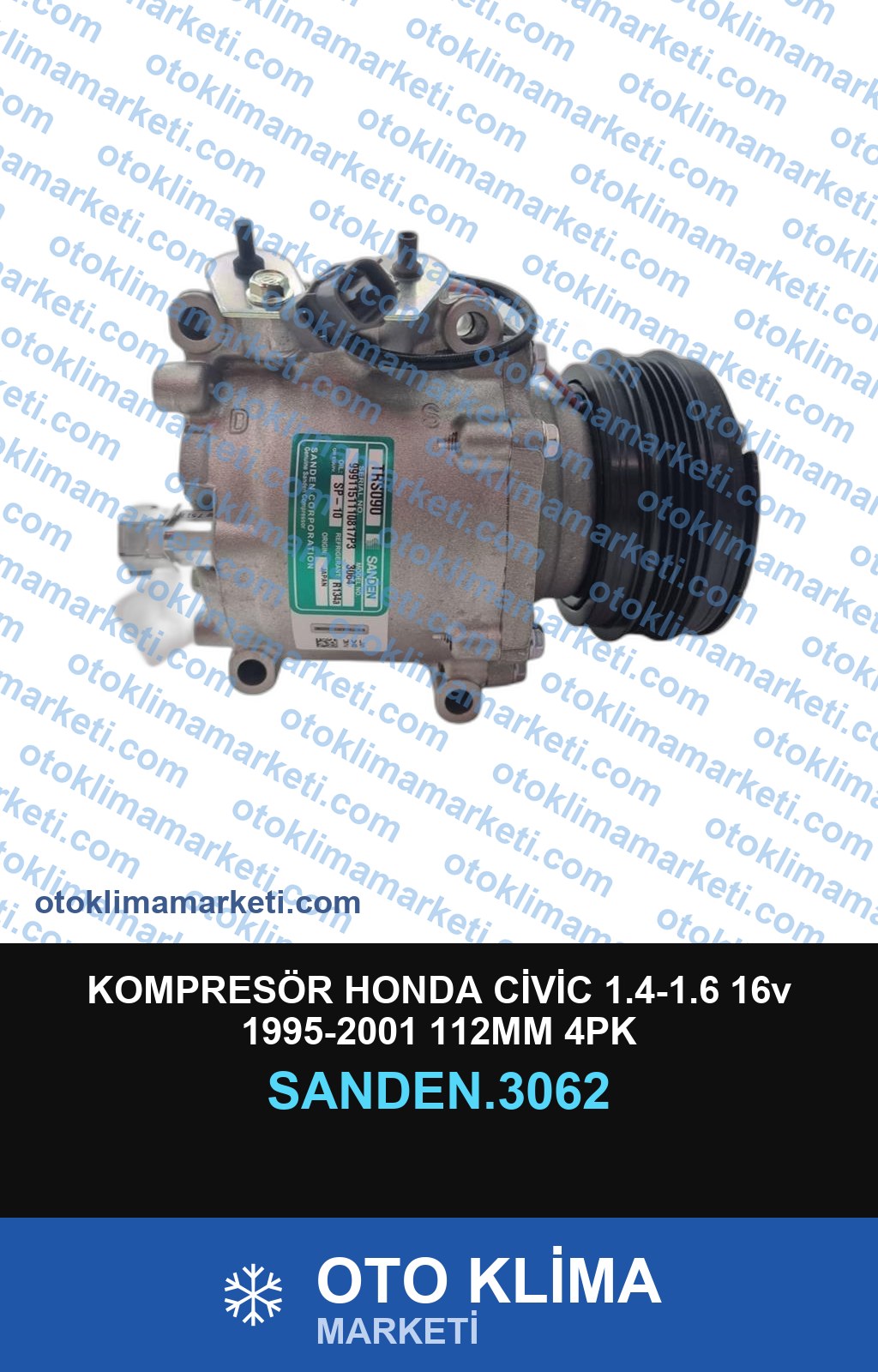 KOMPRESÖR HONDA CİVİC 1.4-1.6 16v 1995-2001 112MM 4PK