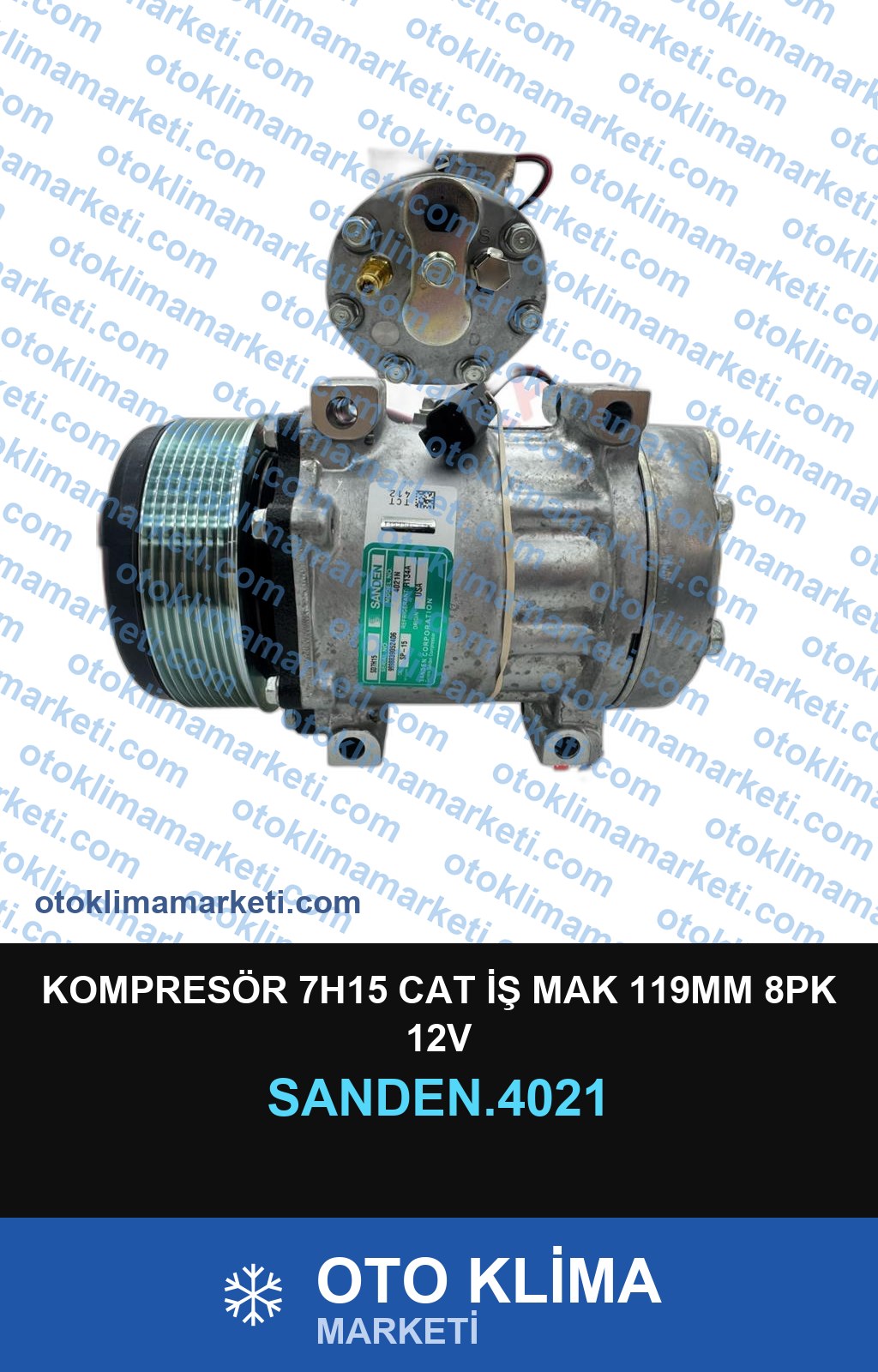 KOMPRESÖR 7H15 CAT İŞ MAK 119MM 8PK 12V