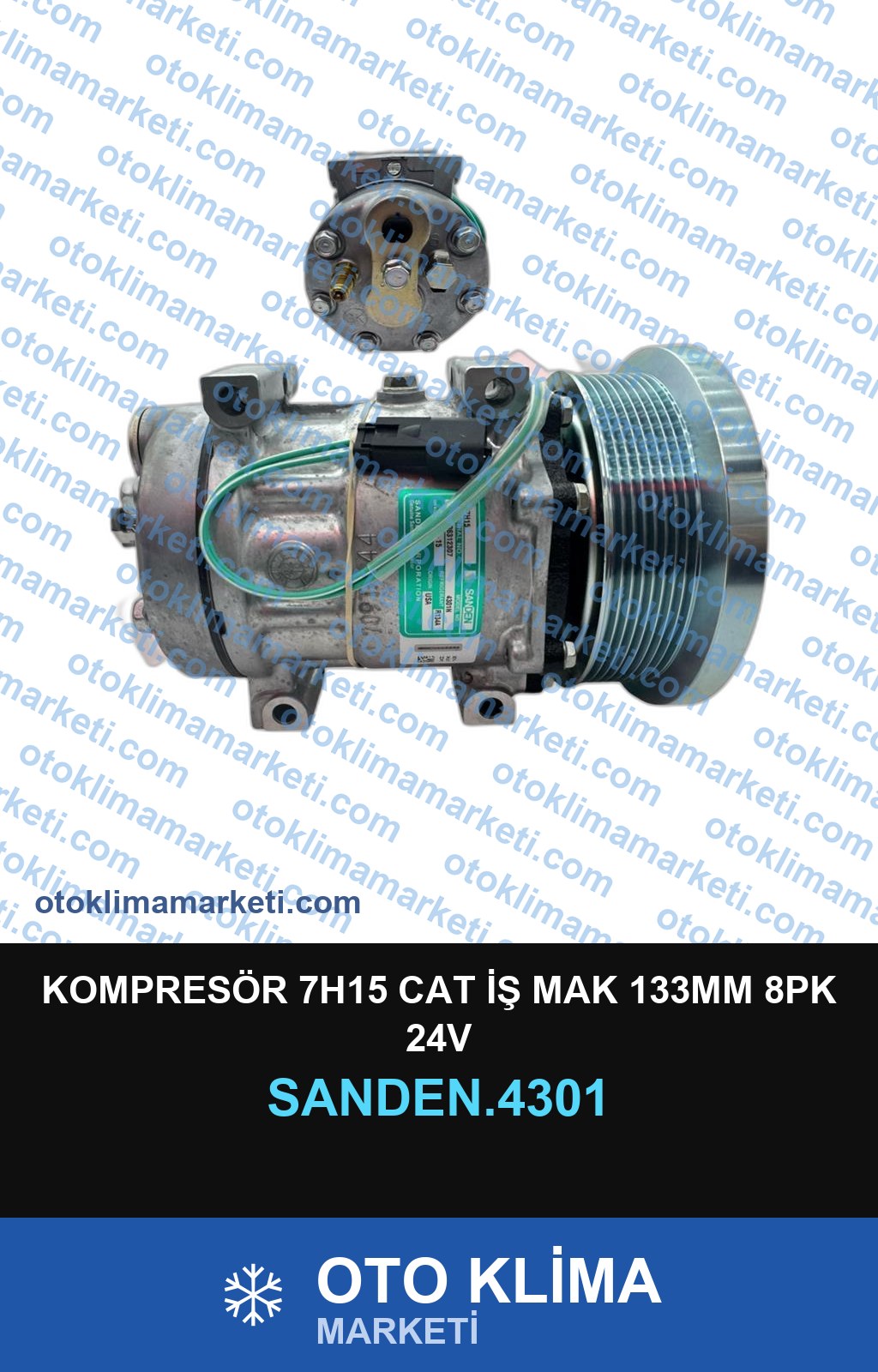 KOMPRESÖR 7H15 CAT İŞ MAK 133MM 8PK 24V