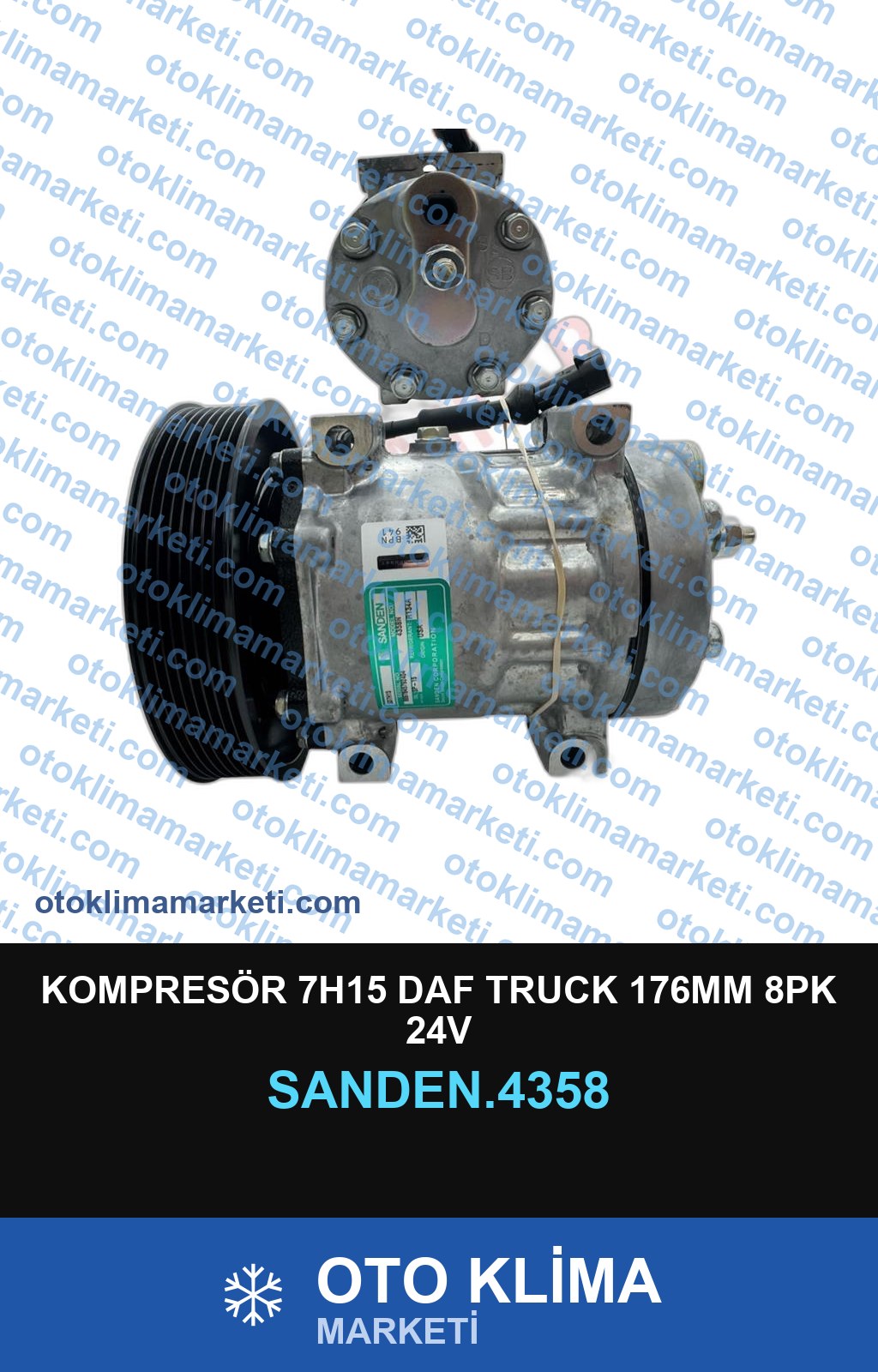 KOMPRESÖR 7H15 DAF TRUCK 176MM 8PK 24V
