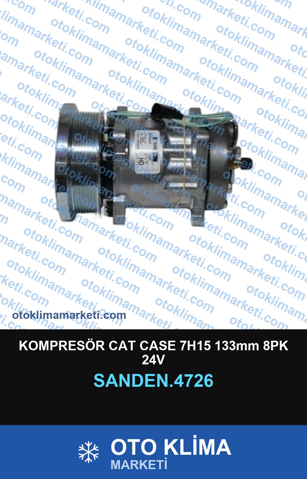 KOMPRESÖR CAT CASE 7H15 133mm 8PK 24V