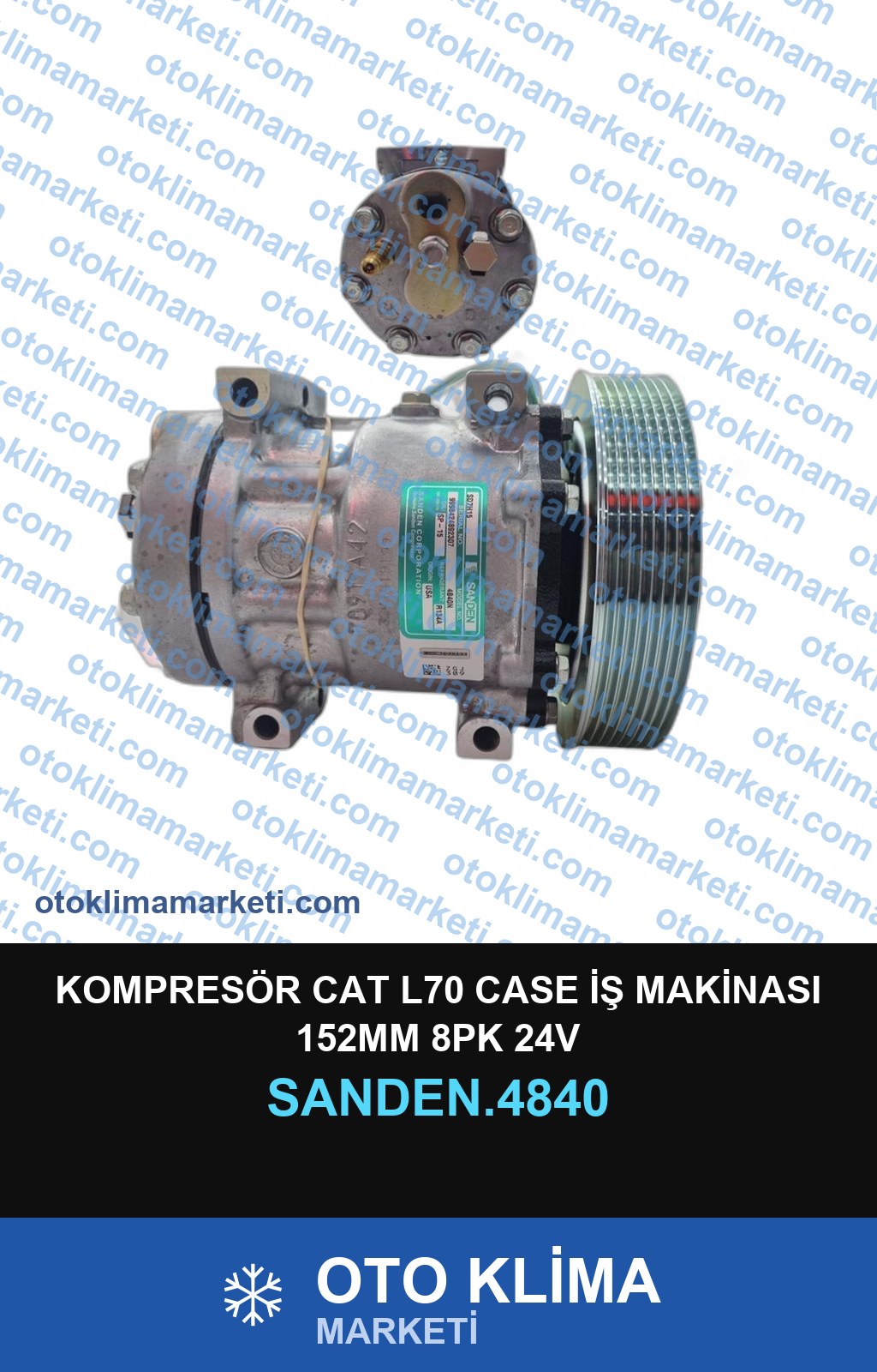 KOMPRESÖR CAT L70 CASE İŞ MAKİNASI 152MM 8PK 24V