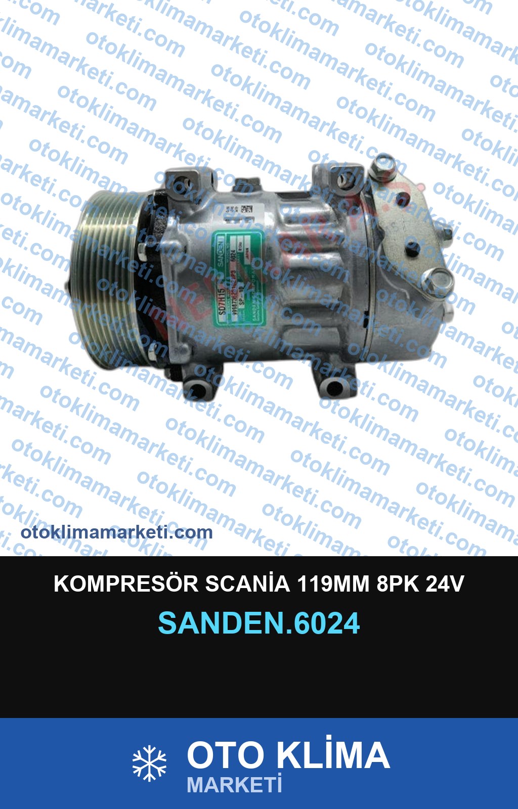 KOMPRESÖR SCANİA 119MM 8PK 24V