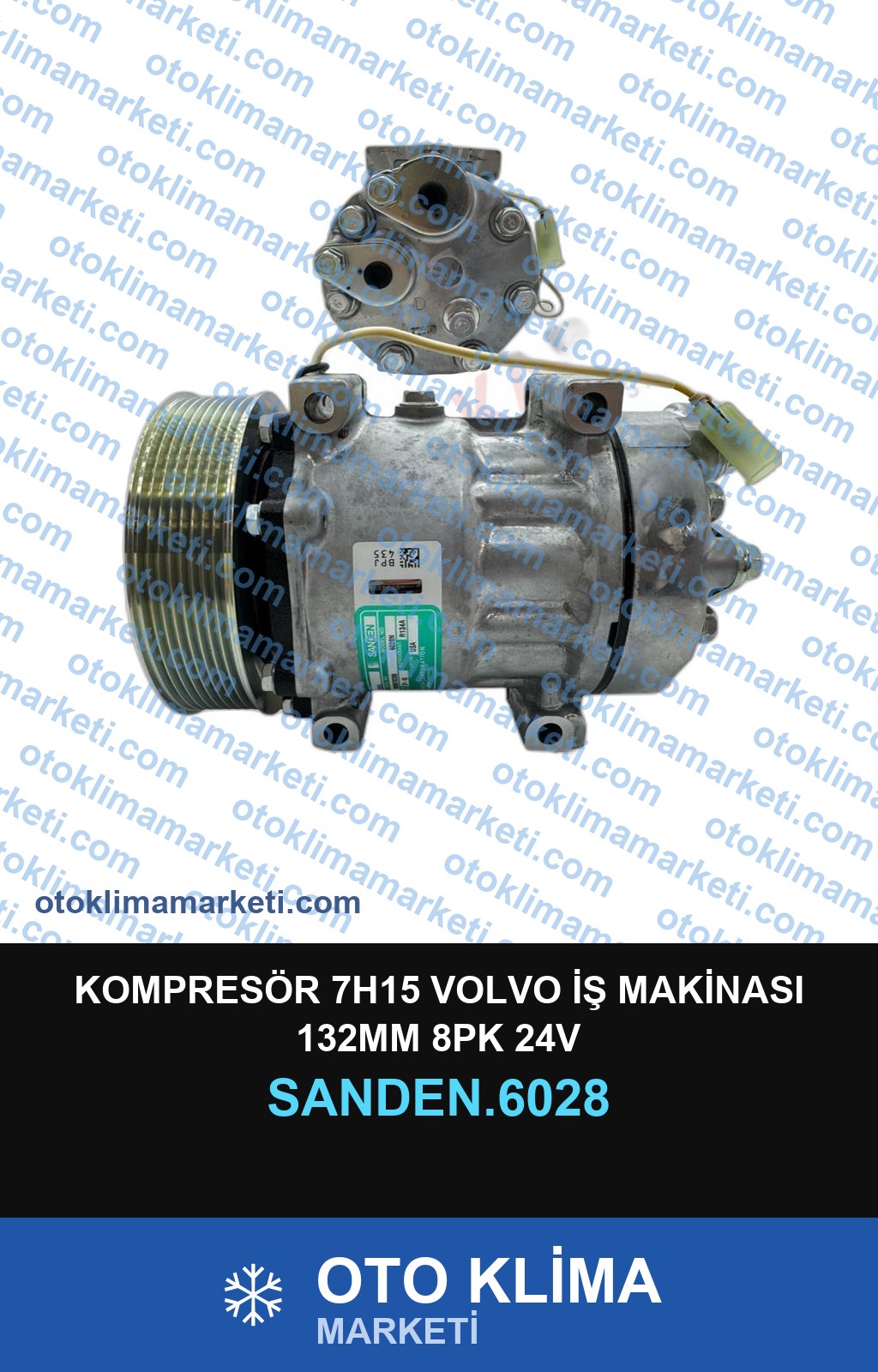 KOMPRESÖR 7H15 VOLVO İŞ MAKİNASI 132MM 8PK 24V