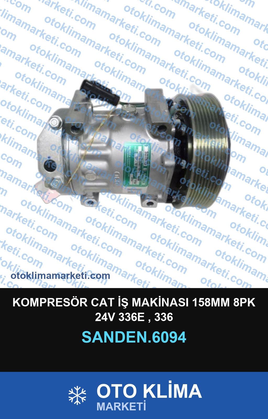 KOMPRESÖR CAT İŞ MAKİNASI 158MM 8PK 24V 336E , 336