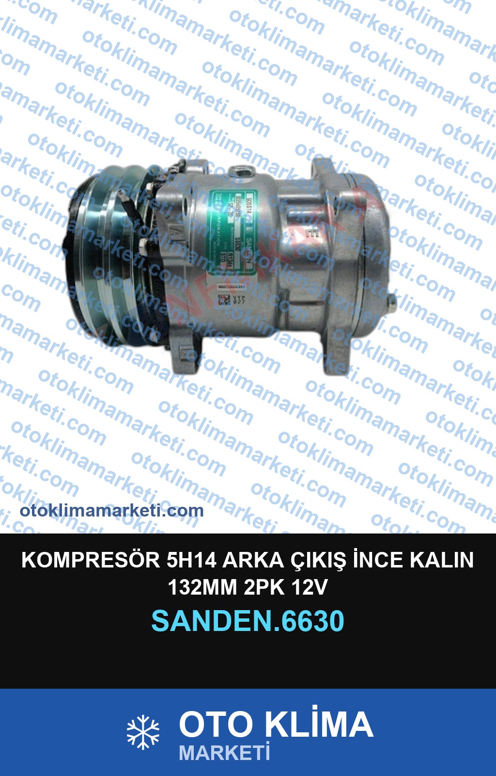 KOMPRESÖR 5H14 ARKA ÇIKIŞ İNCE KALIN 132MM 2PK 12V
