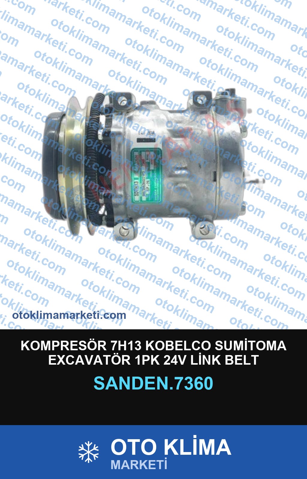 KOMPRESÖR 7H13 KOBELCO SUMİTOMA EXCAVATÖR 1PK 24V LİNK BELT