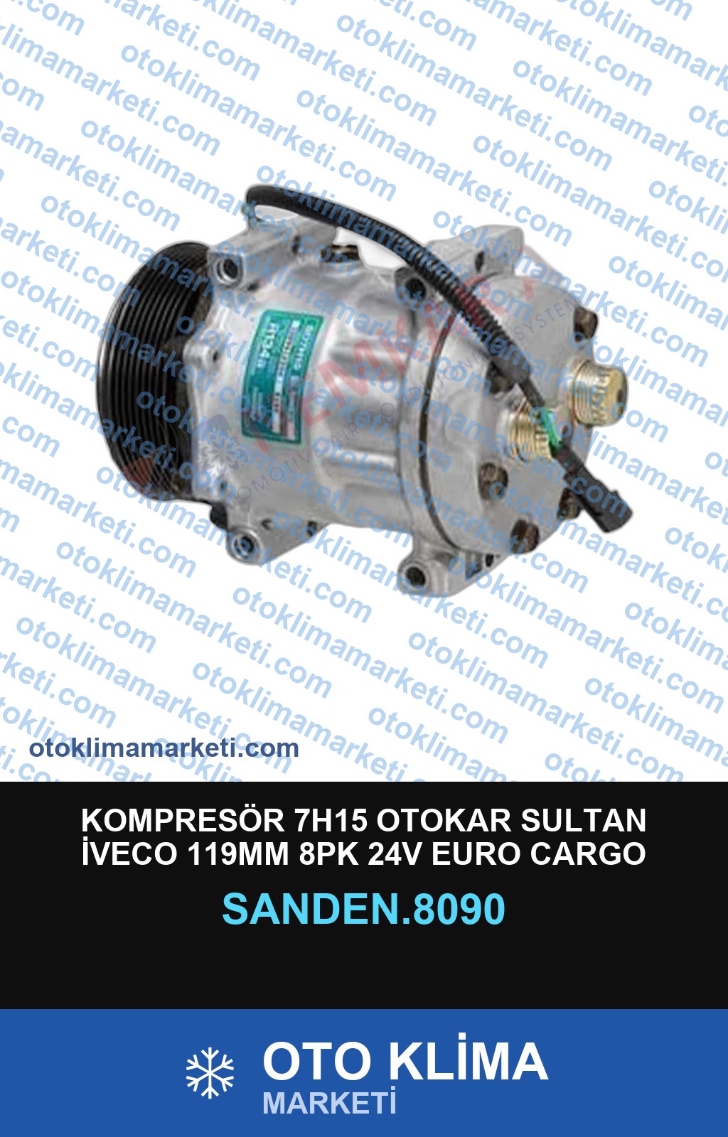 KOMPRESÖR 7H15 OTOKAR SULTAN İVECO 119MM 8PK 24V EURO CARGO