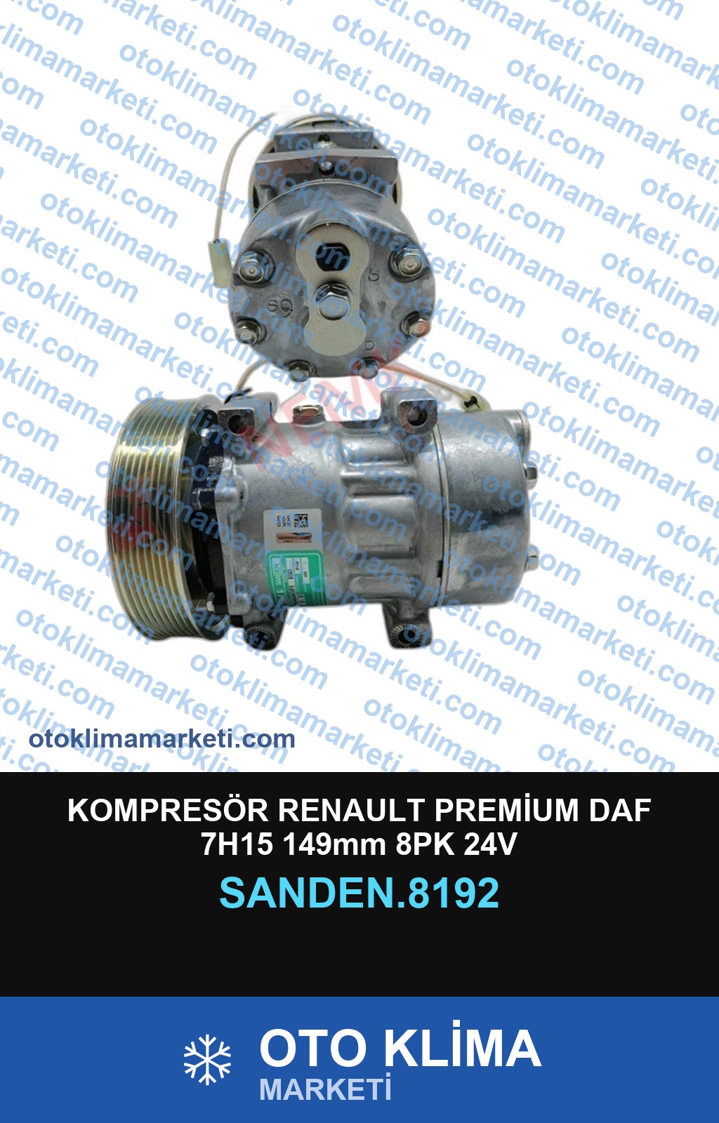 KOMPRESÖR RENAULT PREMİUM DAF 7H15 149mm 8PK 24V